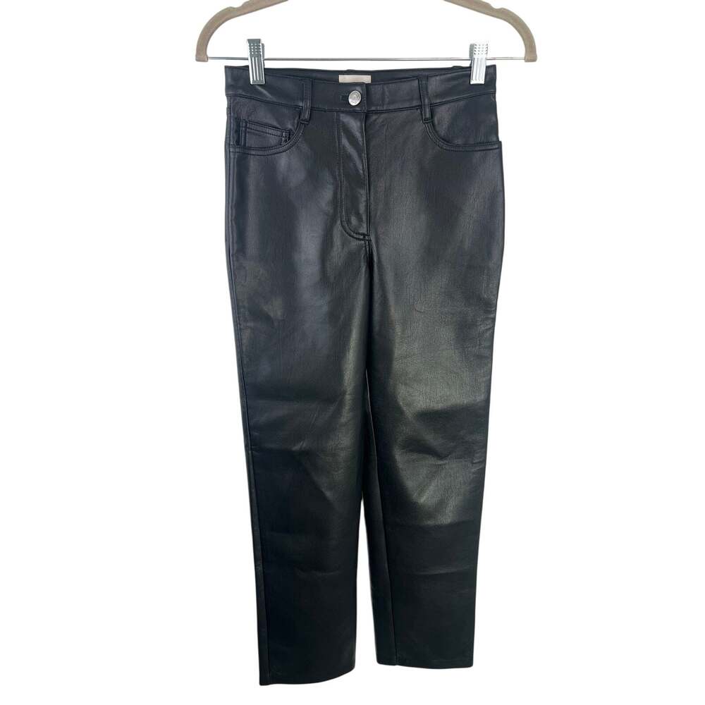 Aritzia Wilfred Melina Straight Leg Faux Leather Pants 0